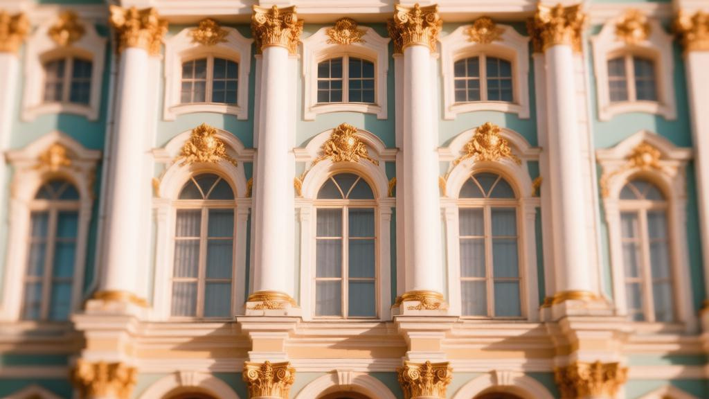 Классический фасад Большого дворца с колоннами и золотыми элементами